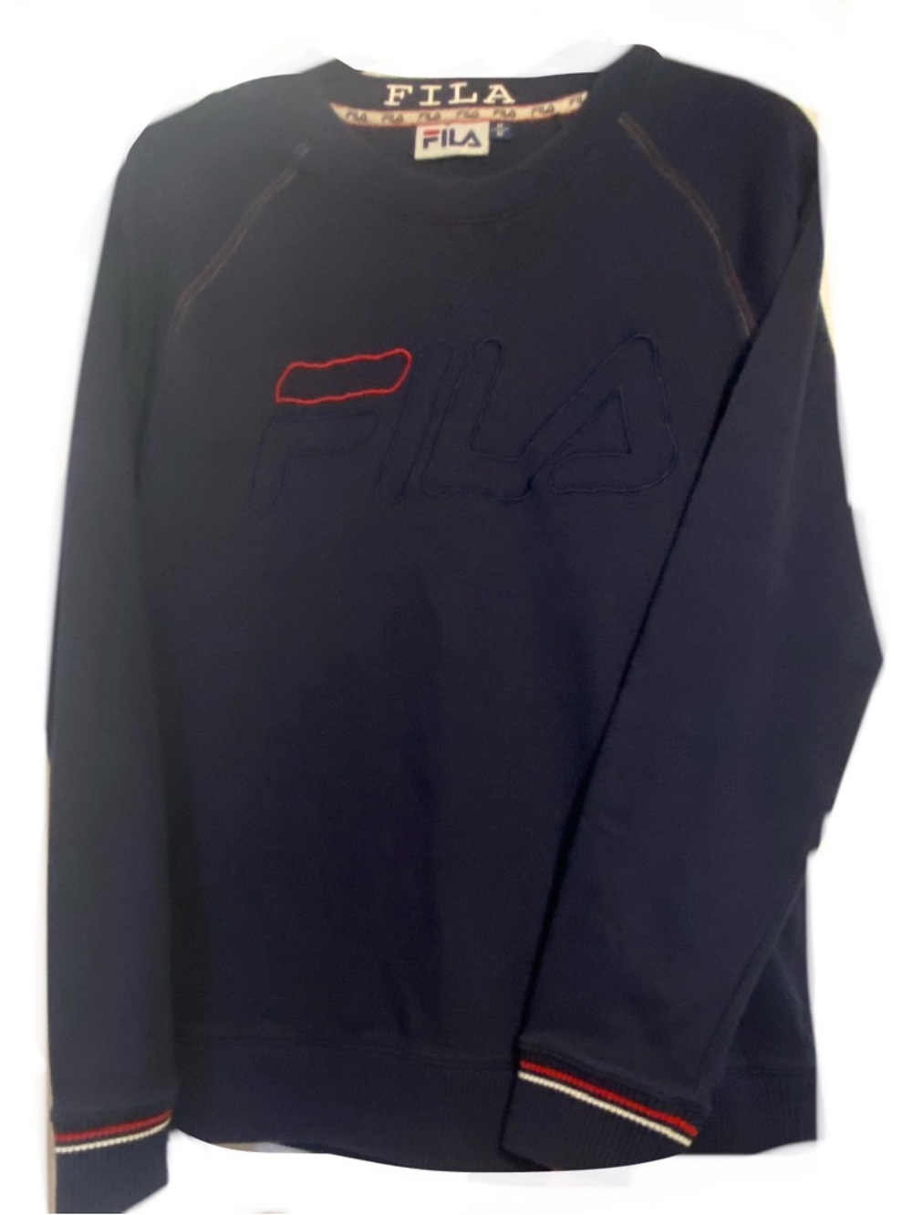 Fila Men's Navy Crewneck Sweatshirt with Red Accent